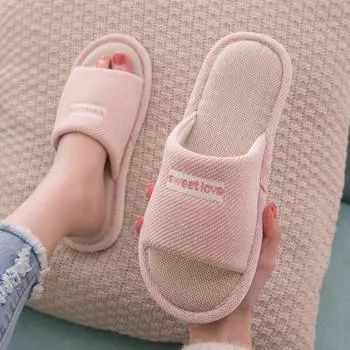 Модные женские осенние и зимние домашние тапочки из конопли, женские удобные хлопковые туфли, женская повседневная обувь, теплые тапочки для женщин 5 розовый