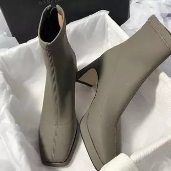 модные женские остроносые ботильоны челси на среднем каблуке массивные туфли 2024 зимняя мода новые прогулочные туфли туфли-лодочки сексуальные трендовые женские туфли 35