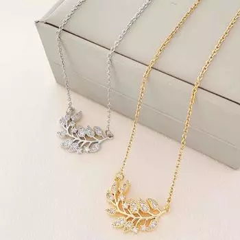Модные женские ожерелья не теряют цвет листья ожерелье ювелирные изделия универсальный высококачественный смысл не теряет цвет ключичная цепочка золотой