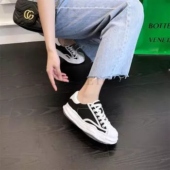 Модные женские парусиновые кроссовки 6 см, грязные туфли, новые студенческие парусиновые туфли на толстом растворяющемся каблуке, белые туфли со шнуровкой, спортивная обувь для женщин 34