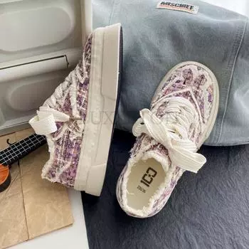 Модные женские парусиновые туфли, женские разноцветные кроссовки на платформе, женские повседневные туфли на шнуровке с толстой подошвой, плоские туфли для скейтбординга 35 бежевый