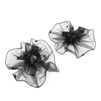 Модные женские перчатки Свадебные сетчатые рукава Кружевные тонкие платья Марлевые рукава One Size чёрный