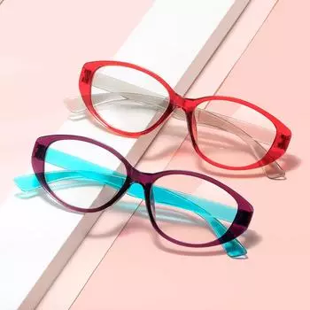 Модные женские пластиковые очки «кошачий глаз» для чтения, мужские очки для пресбиопии +1.0 красный