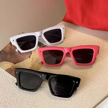 Модные женские пластиковые винтажные солнцезащитные очки для мужчин, неполяризованный модный аксессуар, неполяризованный модный аксессуар белый