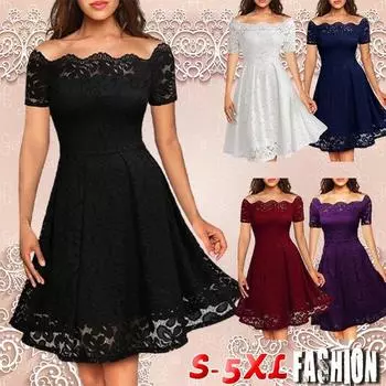 Модные женские платья с открытыми плечами, облегающие кружевные платья с высокой талией, платья без бретелек, элегантные вечерние платья, платья с короткими рукавами 5XL белый