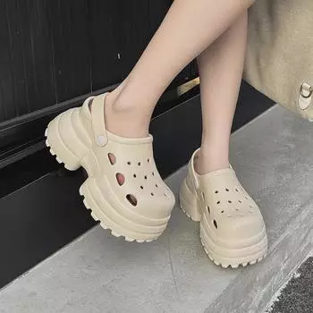 Модные женские пляжные сандалии из ЭВА на высоком каблуке — европейский и американский стиль с модной толстой подошвой