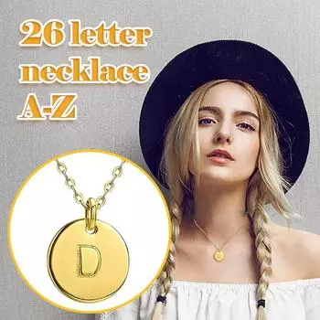 Модные женские подарки 26 английских букв имени цепи кулон ожерелья ювелирные изделия золотой