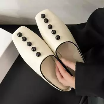 Модные женские полутапочки с бисером, летние полутапочки для женщин, роскошные дизайнерские тапочки, пляжные сандалии на плоской подошве, Zapatos De Mujer 35 бежевый