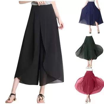 Модные женские повседневные брюки с высокой талией и эластичной резинкой на талии XXXL