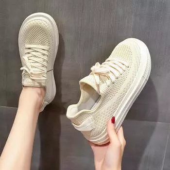 Модные женские повседневные кроссовки для сноуборда, летние модные удобные кроссовки на шнуровке, сетчатые дышащие туфли на плоской подошве, Zapatos Planos De Mujer 35 зелёный