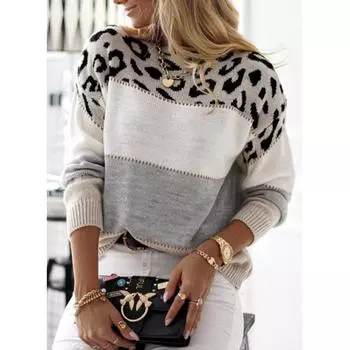 Модные женские повседневные лоскутные топы с круглым вырезом и длинными рукавами S розовый