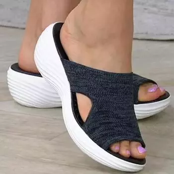 модные женские повседневные пляжные тапочки ортопедические эластичные ортопедические сандалии женские с открытым носком дышащие шлепанцы эластичные кроссовки для улицы 36 синий