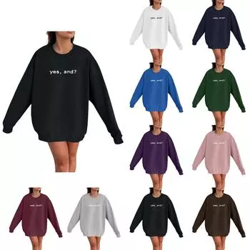 Модные женские повседневные пуловеры с длинными рукавами и капюшоном с принтом S темно-синий