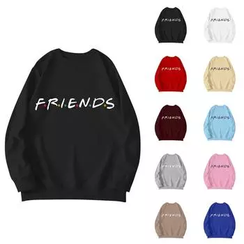 Модные женские повседневные свободные топы с длинными рукавами и круглым вырезом с принтом S винный