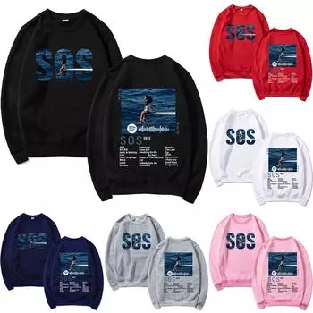 Модные женские повседневные свободные топы с длинными рукавами и круглым вырезом с принтом XL чёрный