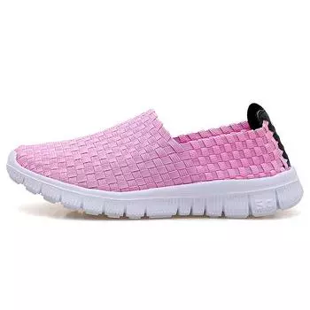 Модные женские повседневные тканые туфли, однотонные женские туфли, тканые туфли на плоской подошве для женщин, туфли-лоферы, летняя женская обувь без застежек 4.5 красный