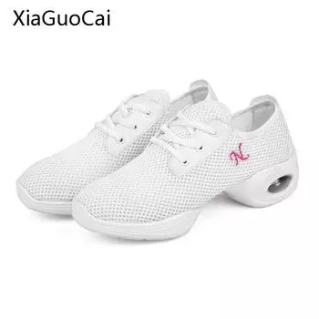 Модные женские повседневные туфли больших размеров 40,41 Air Mesh, красные, с круглым носком, на плоской платформе, женские танцевальные туфли, дышащие, X1037 35 5 чёрный