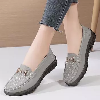 Модные женские повседневные туфли на низком каблуке, лоферы, кроссовки без застежек, Zapatos Mujer, натуральная кожа, весенние мягкие мокасины, женские туфли-лодочки 35