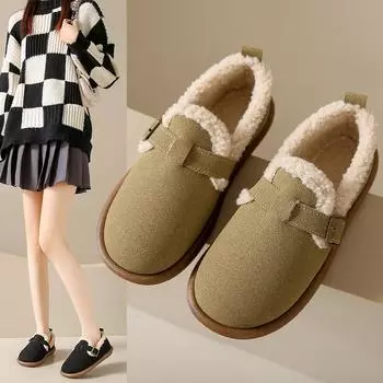 Модные женские повседневные туфли с низким верхом из хлопка Зимние туфли 36 чёрный