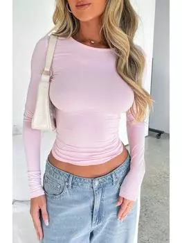 Модные женские повседневные узкие футболки с длинным рукавом: Сплошные цвета для уличной моды на весну и осень L темно-серого