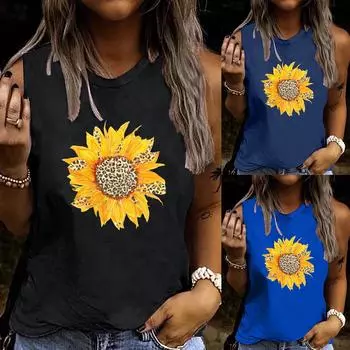 Модные женские повседневные женские толстовки без рукавов с принтом, топы, рубашка, тонкий жилет L чёрный