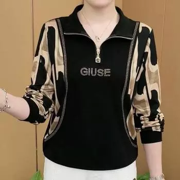 Модные женские пуловеры на молнии с круглым вырезом и длинными рукавами, осенне-зимняя уличная одежда, модная Y2k M