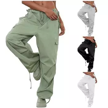 Модные женские регулируемые уздечки талии, свободные брюки с высокой талией и бумажным пакетом, брюки в уличном стиле L