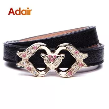 Модные женские ремни Diamond Pink, высококачественные ремни для женщин, джинсовое платье, тонкий узкий дизайнерский ремень LB2173 105CM белый