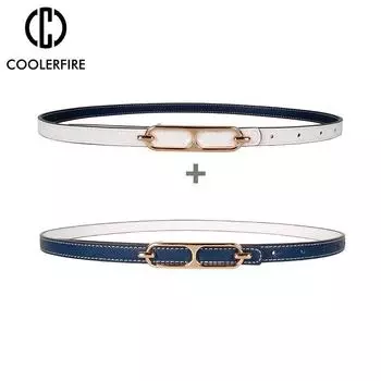 Модные женские ремни Новые тонкие ремни из натуральной кожи для женщин Высококачественные дизайнерские узкие ремни Простой трендовый ремень LB2137 100cm белый