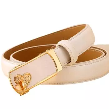 Модные женские ремни с автоматической пряжкой, без отверстий, кожаный ремень с застежкой-храповиком для джинсов, брюк, женских платьев, джинсов