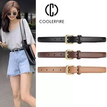 Модные женские ремни, винтажные повседневные ремни-рубашки, платья для женщин, роскошный дизайнерский бренд, Золотая пряжка из искусственной кожи, тонкие ремни AL098 100cm чёрный