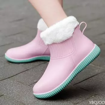 Модные женские резиновые сапоги, низкие водонепроницаемые женские резиновые туфли, летние женские резиновые туфли, модные ботильоны для стирки в машине 35 чёрный