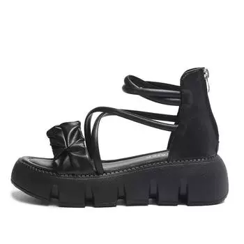 Модные женские римские сандалии на массивном высоком каблуке, лето 2024, сандалии на платформе с ремешком на щиколотке, женская обувь для вечеринок на толстом каблуке с ремешком 35 бежевый