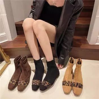Модные женские роскошные ботильоны из замши с квадратным носком, женская обувь, модные зимние элегантные вечерние сапоги на высоком каблуке, увеличенные на 3 см 35 хаки