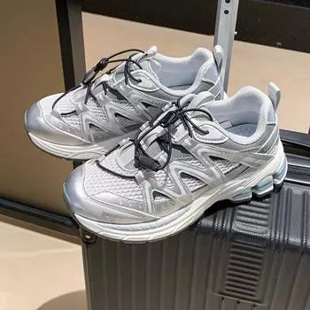 Модные женские роскошные кроссовки 2024 года, сетчатая дышащая обувь для женщин, спортивная, для бега, повседневная, для фитнеса, модная вулканизированная обувь 35 серебряный