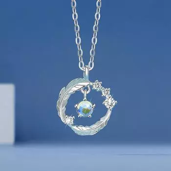 Модные женские розово-золотые опаловые бабочки подвеска-шарм длинная цепочка ожерелье ювелирные изделия One Size серебряный