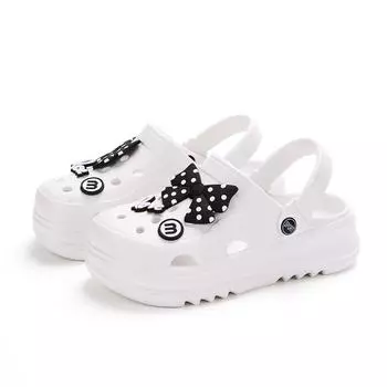 Модные женские сабо Новое поступление Мягкие тапочки из ЭВА на толстой платформе Удобная садовая обувь Модные черно-белые пляжные сандалии с бабочками CN36-37 хаки