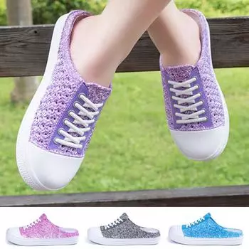 Модные женские сабо, сандалии, дышащая обувь на плоской подошве, обувь для воды, домашние тапочки 36 синий