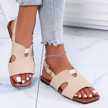 Модные женские сандалии 2024 года, летние сандалии, обувь для женщин, сандалии на плоской подошве, элегантная женская летняя обувь, мягкая искусственная кожа, сандалии Mujer 36 серый