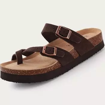 модные женские сандалии Comwarm Classic Cork, модные пляжные сандалии на толстой подошве, удобные повседневные домашние тапочки на плоской подошве с регулируемой пряжкой 36