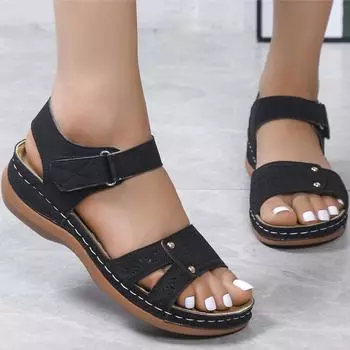 модные женские сандалии классические летние сандалии туфли женские элегантные сандалии на низком каблуке женские 2024 новые летние туфли женские босоножки на танкетке 35 хаки