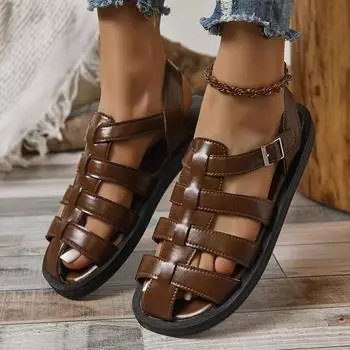 модные женские сандалии легкие туфли на танкетке для женщин летние сандалии туфли на платформе с каблуками сандалии женские повседневные летние туфли 36 чёрный