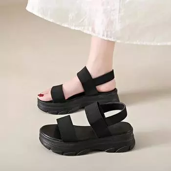 Модные женские сандалии, летние, новые, женские, на платформе, с сеткой, с открытым носком, повседневные, спортивные, женские туфли, сплошное плетение, пляжные сандалии Femininas 35 белый