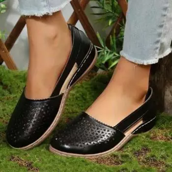 модные женские сандалии летние женские туфли ручной работы кожаные дышащие сандалии женские балетки ретро стиль индивидуальные поддерживающие тапочки 36 чёрный