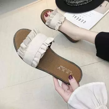 модные женские сандалии лето 2024 модные тапочки дизайнерские женские тапочки пляжные шлепанцы женские босоножки на плоской подошве Zapatos De Mujer 35 бежевый