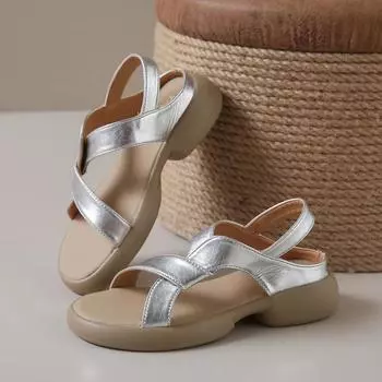 Модные женские сандалии Лето 2024 Мягкие Удобные Дышащие Нескользящие Износостойкие Плоские Туфли Для Беременных Женщин Уличные Тапочки 35