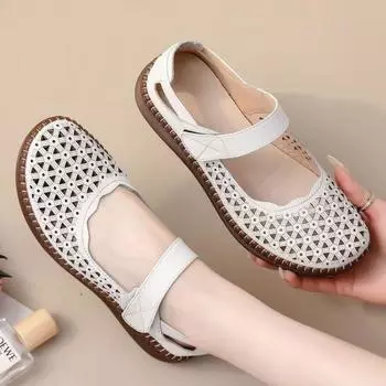 Модные женские сандалии на летней платформе, дышащая обувь 2024 года, обувь для отдыха для мам с мягкой подошвой, модные сандалии на платформе, женская обувь 35