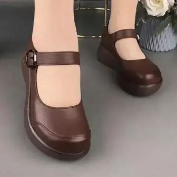 Модные женские сандалии на лето 2024 года, лидер продаж, ретро-обувь, толстая подошва, туфли Mori Girl Mary Jane Single, кроссовки в студенческом стиле для женщин 35 чёрный