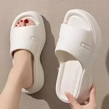 Модные женские сандалии на плоской подошве, летние женские сандалии на платформе, каблуки, пляжные тапочки, мягкая домашняя обувь для отдыха на природе 41 белый