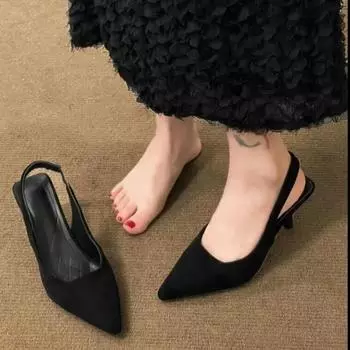 Модные женские сандалии на высоком каблуке с острым носком, банкетное платье, туфли-лодочки для свадебной вечеринки, дизайнерские туфли с открытой пяткой, элегантные туфли-лодочки с открытой пяткой 41